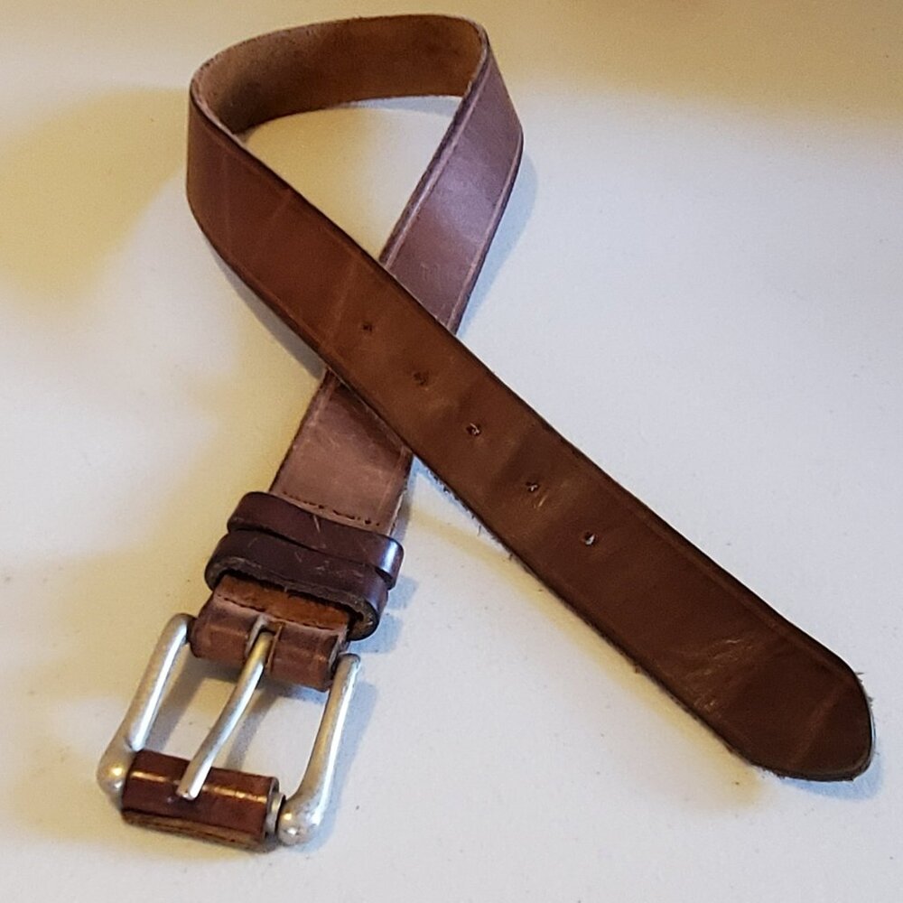 Brown Leather Belt, 33" long, 1.5" wide